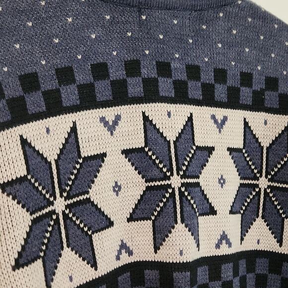 Vintage Tally Ho Women's Blue & Gray Button Front Cardigan Sweater Size Med - Picture 3 of 8